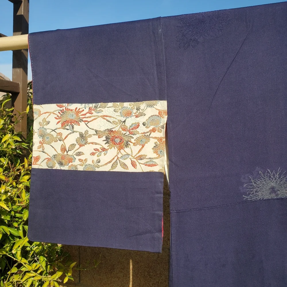 VINTAGE JAPANESE HANDSTITCHED TRADITIONAL SILK KIMONO - Picture 4 of 4
